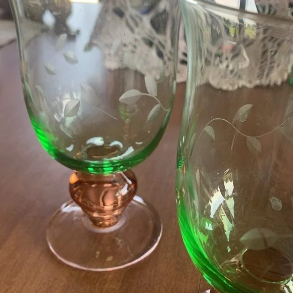 Vintage reverse watermelon by Pfaltzgraff Napoli goblets - Picture 4 of 4